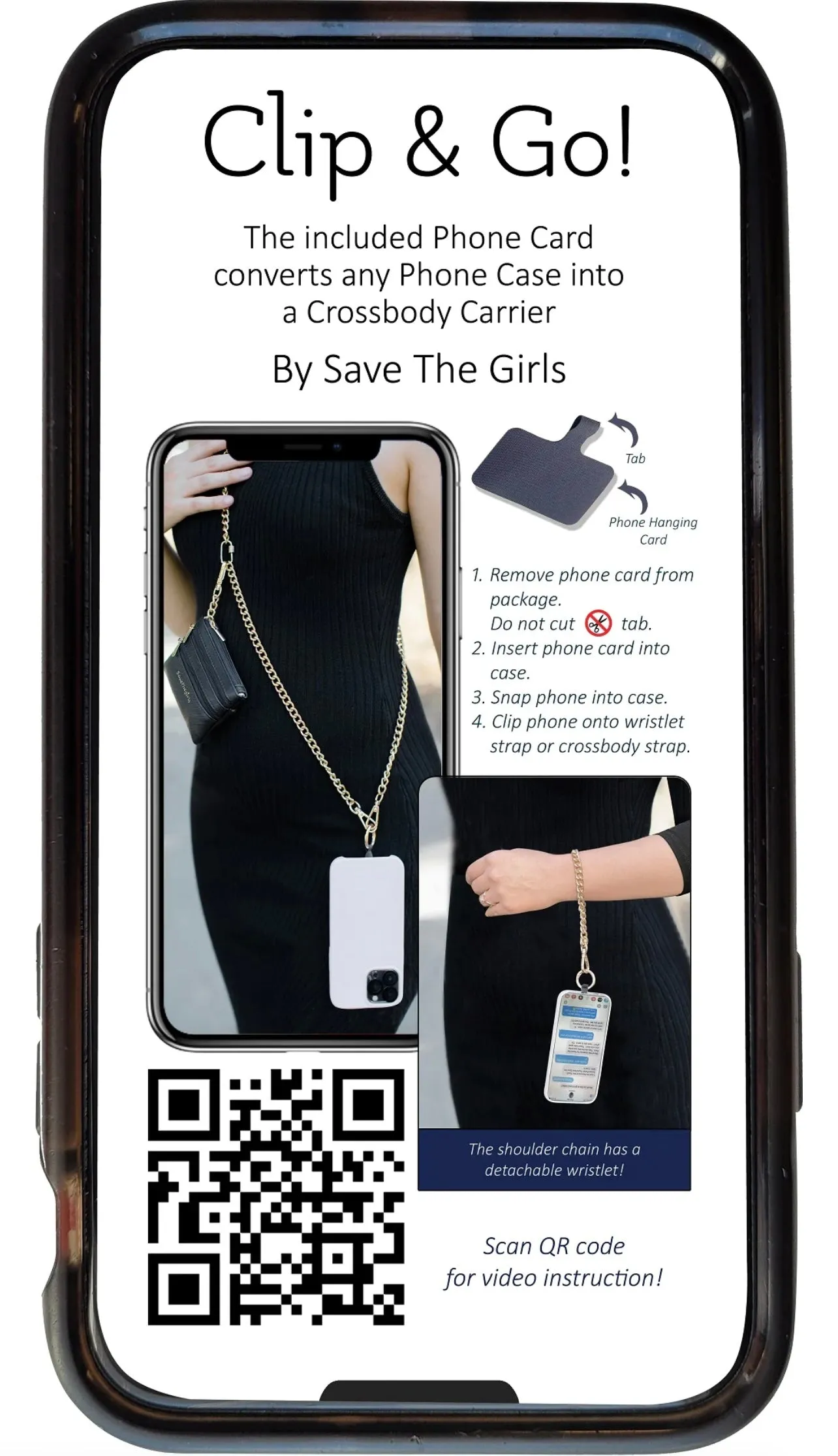 Clip & Go Chain Phone Strap