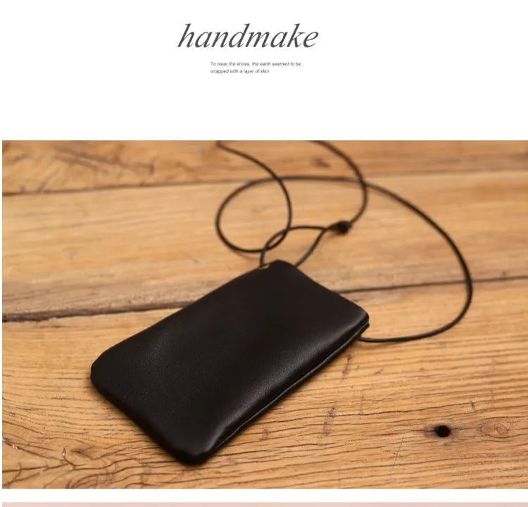 Cute Brown LEATHER Side Bag Pouch Phone WOMEN SHOULDER BAG Slim Phone Crossbody Pouch FOR WOMEN