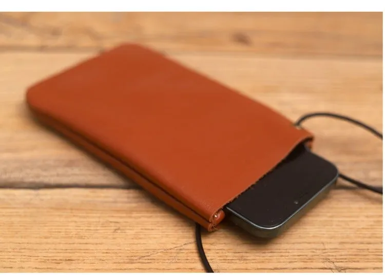 Cute Brown LEATHER Side Bag Pouch Phone WOMEN SHOULDER BAG Slim Phone Crossbody Pouch FOR WOMEN