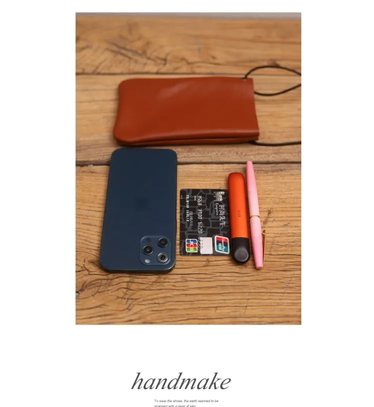 Cute Brown LEATHER Side Bag Pouch Phone WOMEN SHOULDER BAG Slim Phone Crossbody Pouch FOR WOMEN