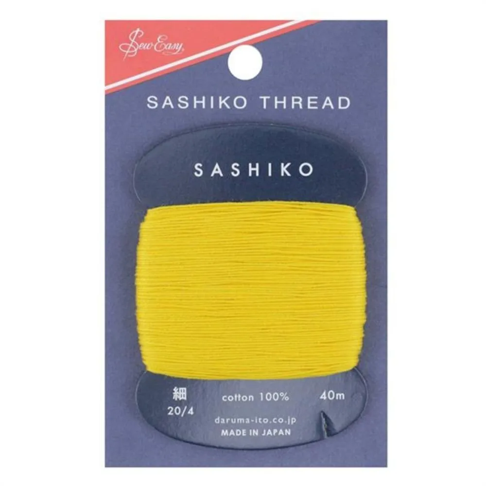 Daruma Sashiko Thread Thin 40m Card, Yellow 204