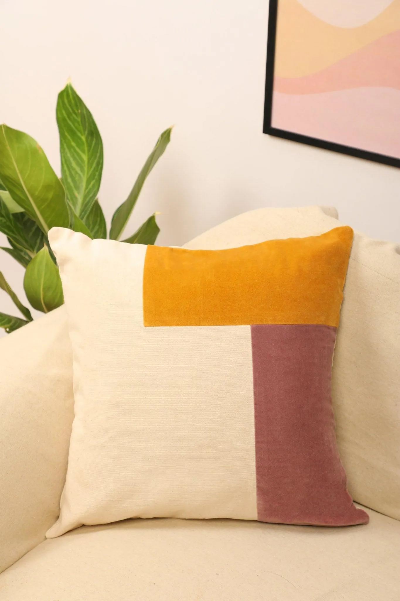 Daylight Cushion Cover - Velvet patchwork