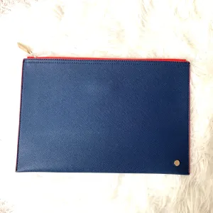 Deux Lux Navy & Red Leather Clutch