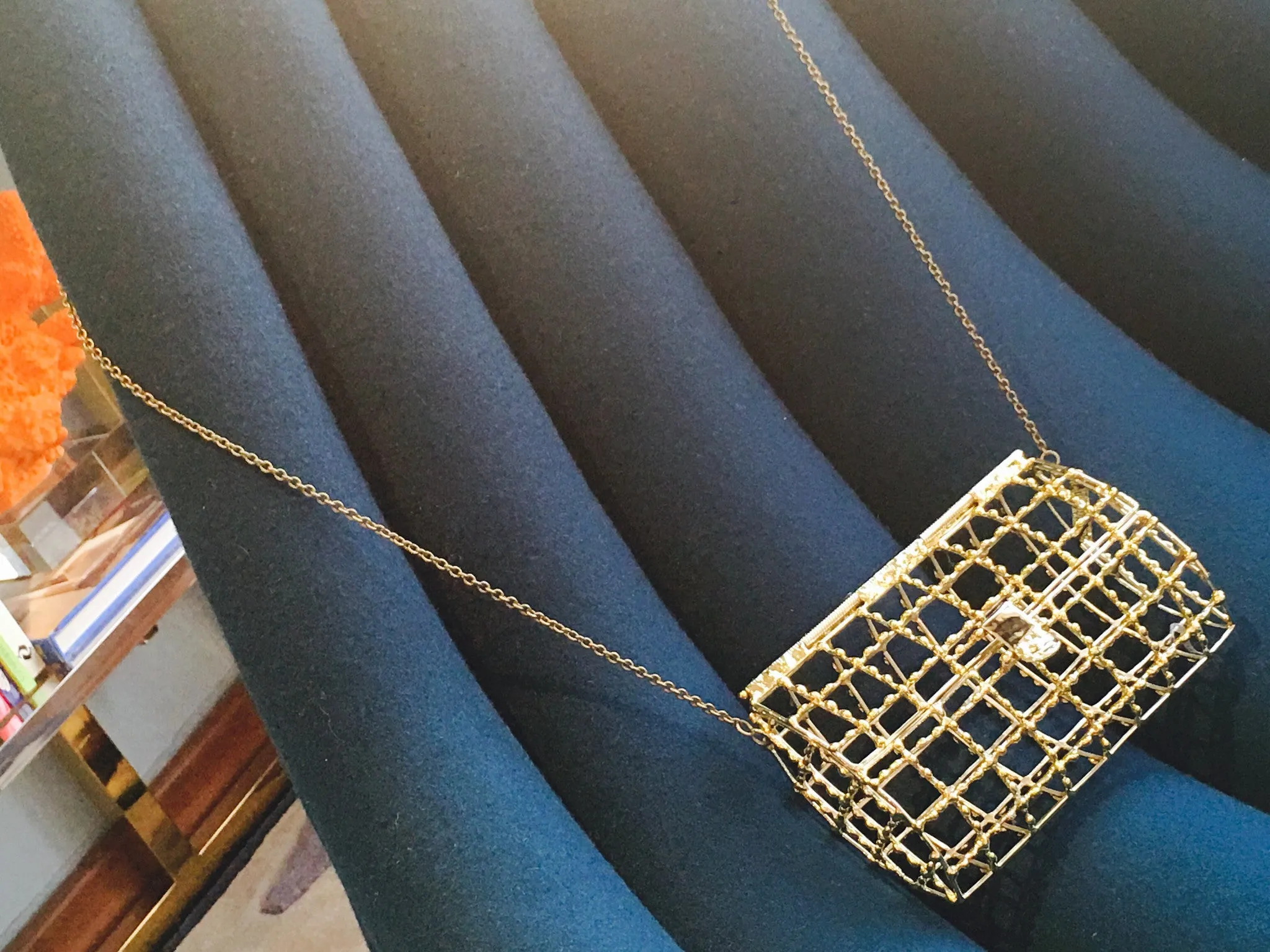 Dotted Open Cage Bag