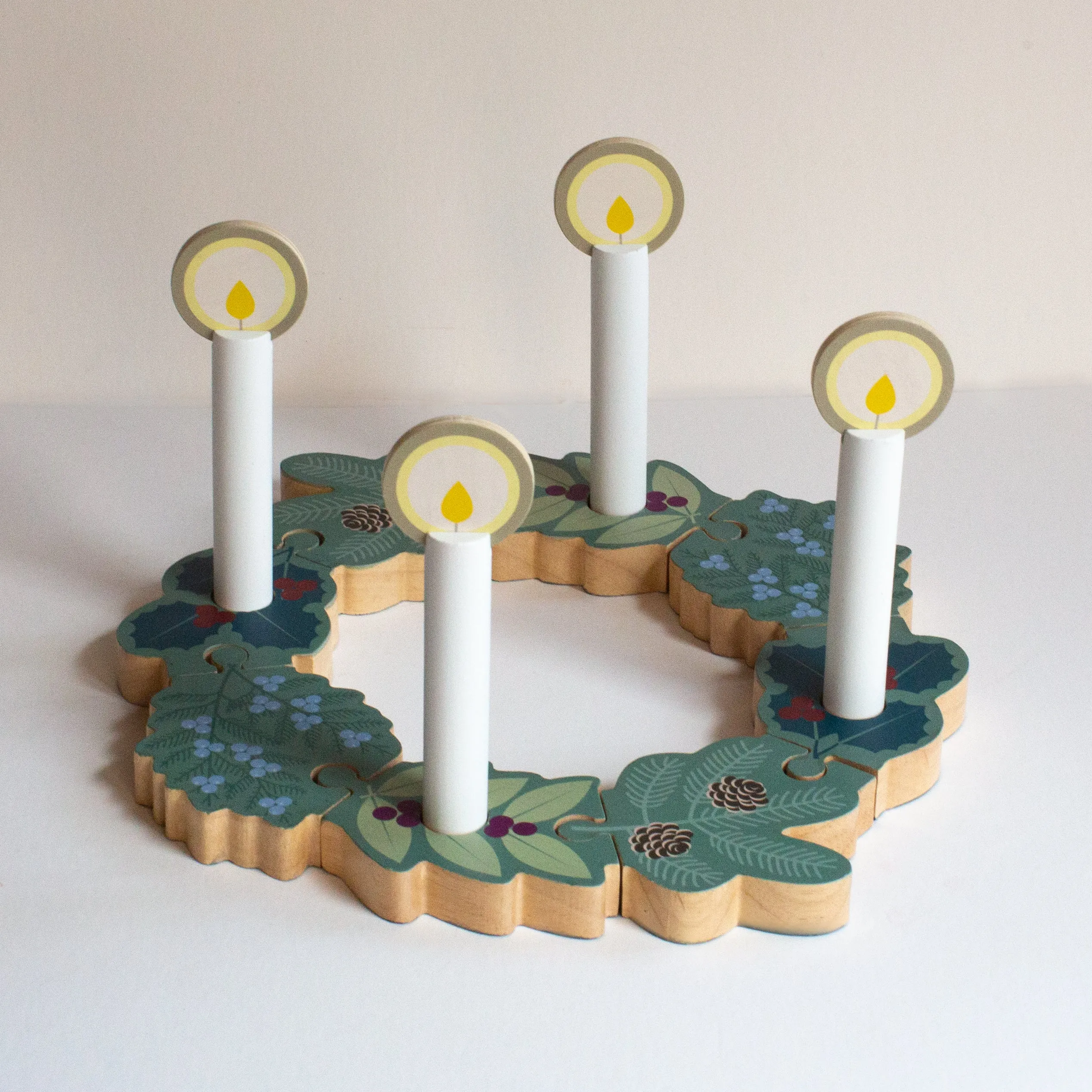 Double-sided Advent To Christmas Wooden Wreath Set