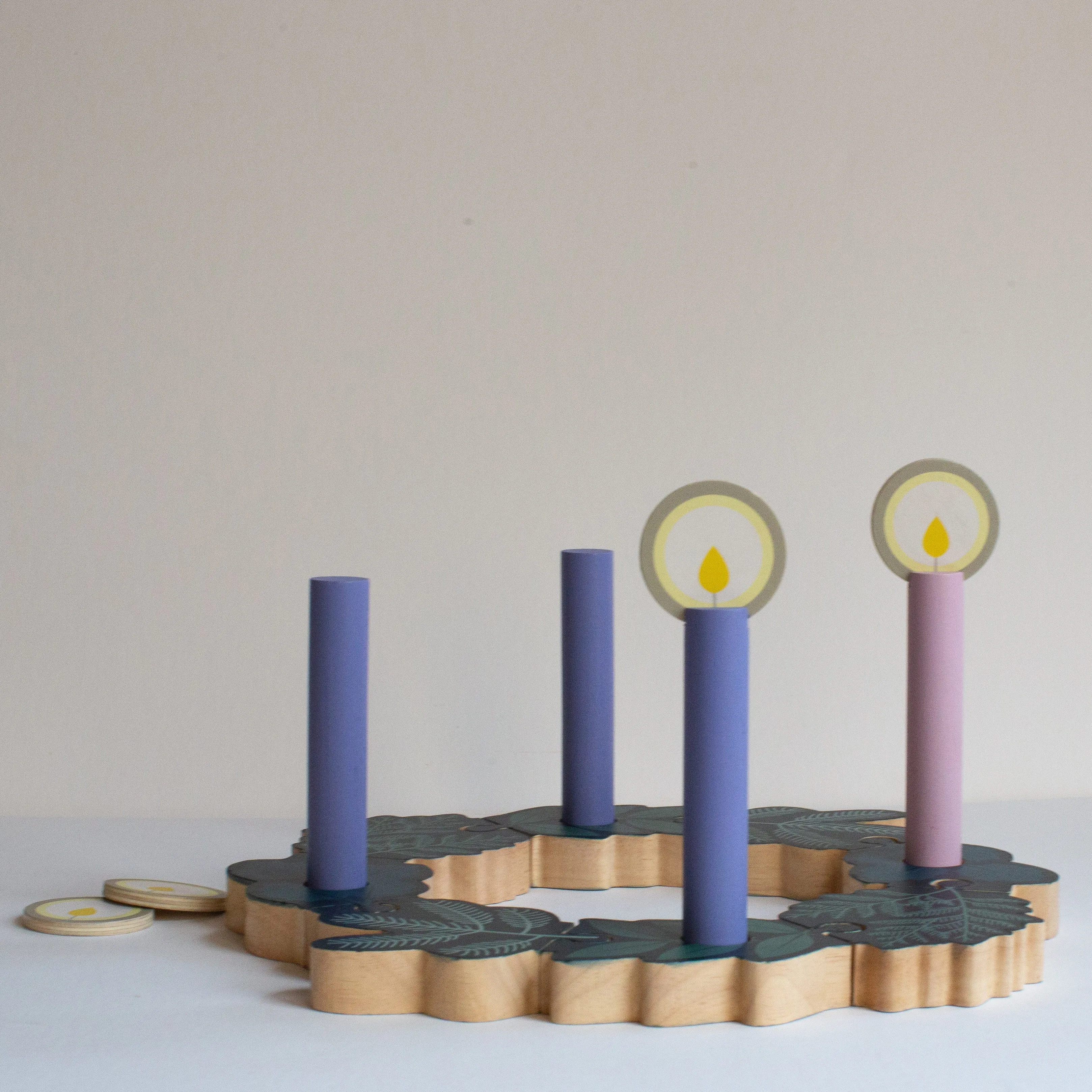 Double-sided Advent To Christmas Wooden Wreath Set