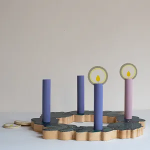 Double-sided Advent To Christmas Wooden Wreath Set