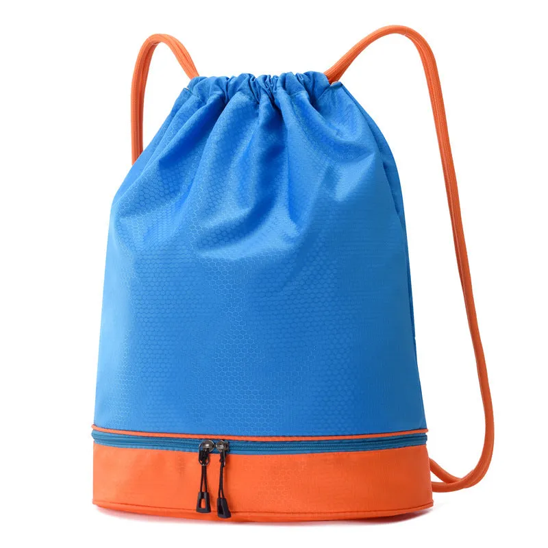 Drawstring shoulder strap pocket basketball backpack Swimming bag Waterproof bag Oxford cloth Cycling marathon backpack