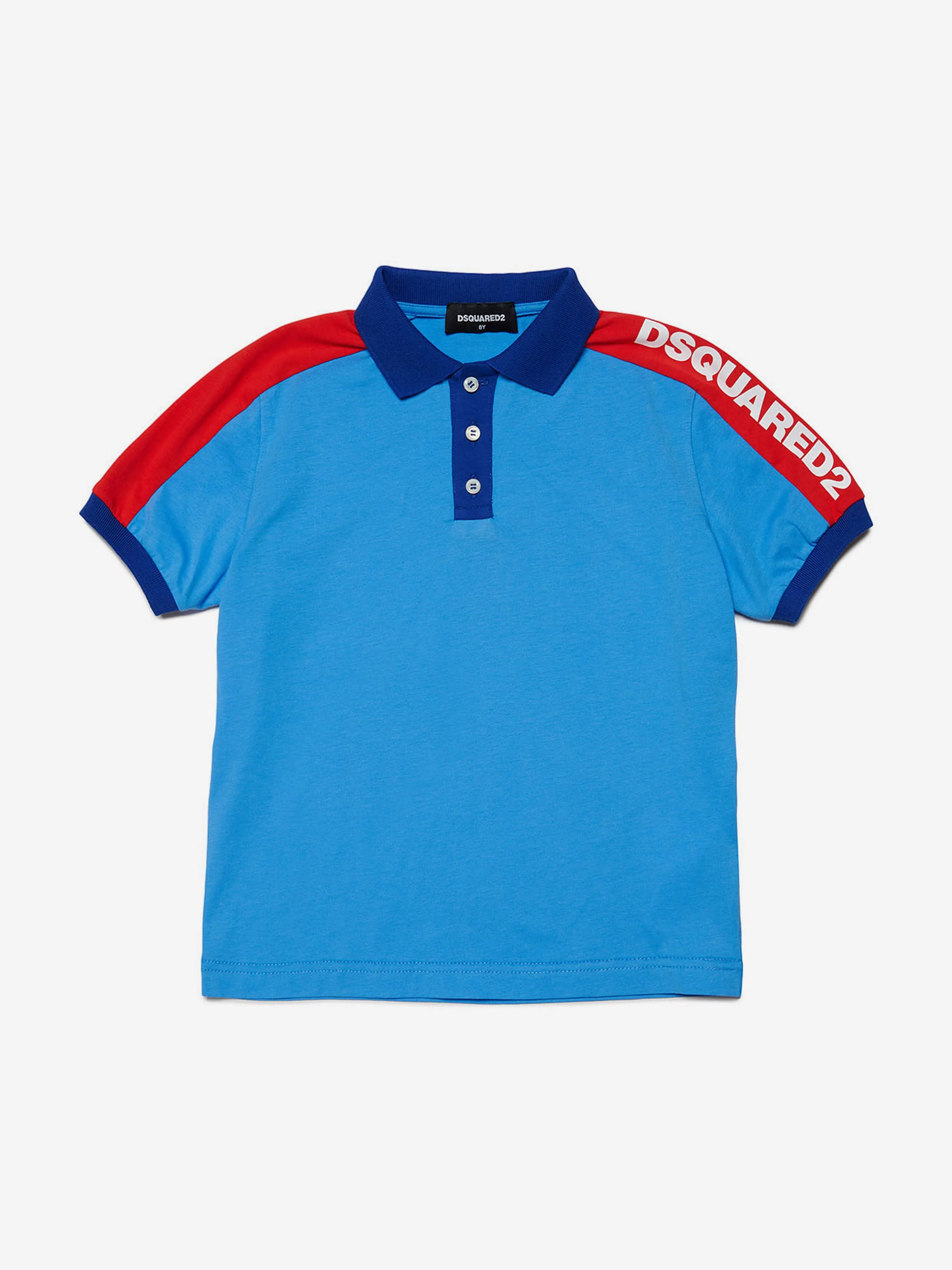 Dsquared2 Boys Colourblock Polo Shirt in Blue