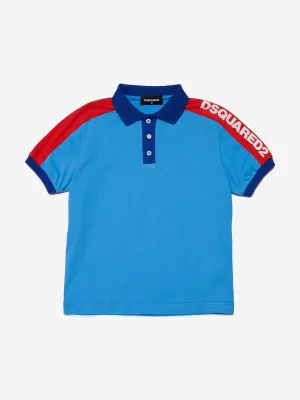 Dsquared2 Boys Colourblock Polo Shirt in Blue