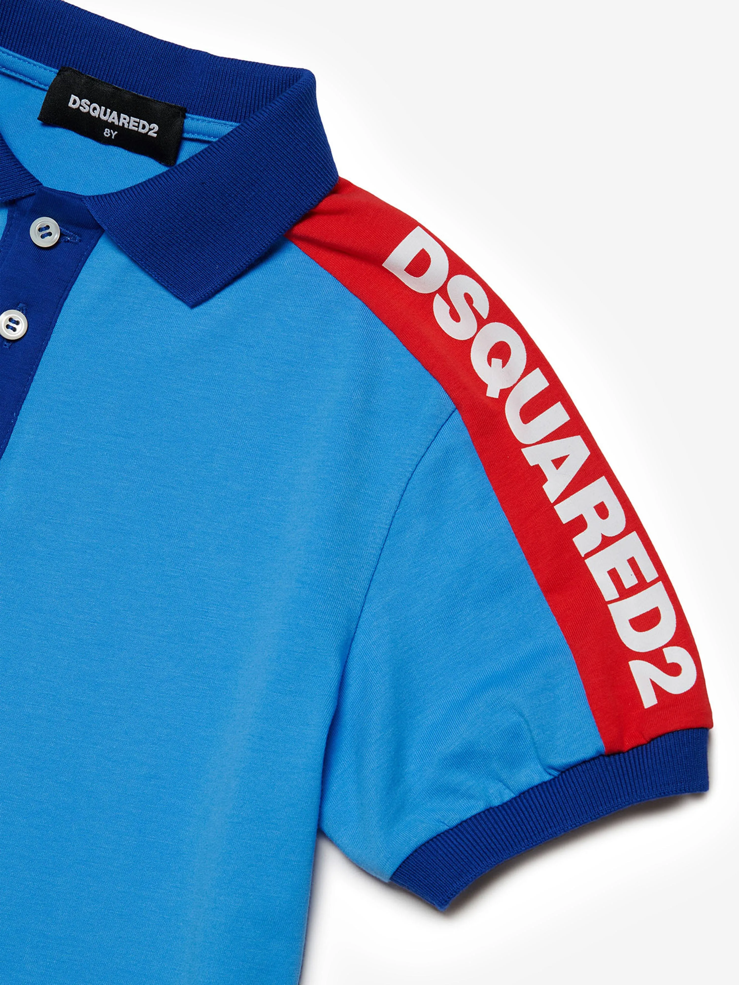 Dsquared2 Boys Colourblock Polo Shirt in Blue