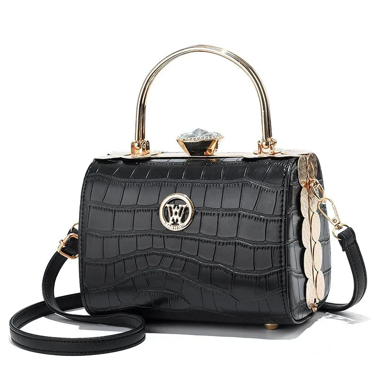 Elegant Small Square Bright Leather Handbag - High-Quality Women's Shoulder Bag