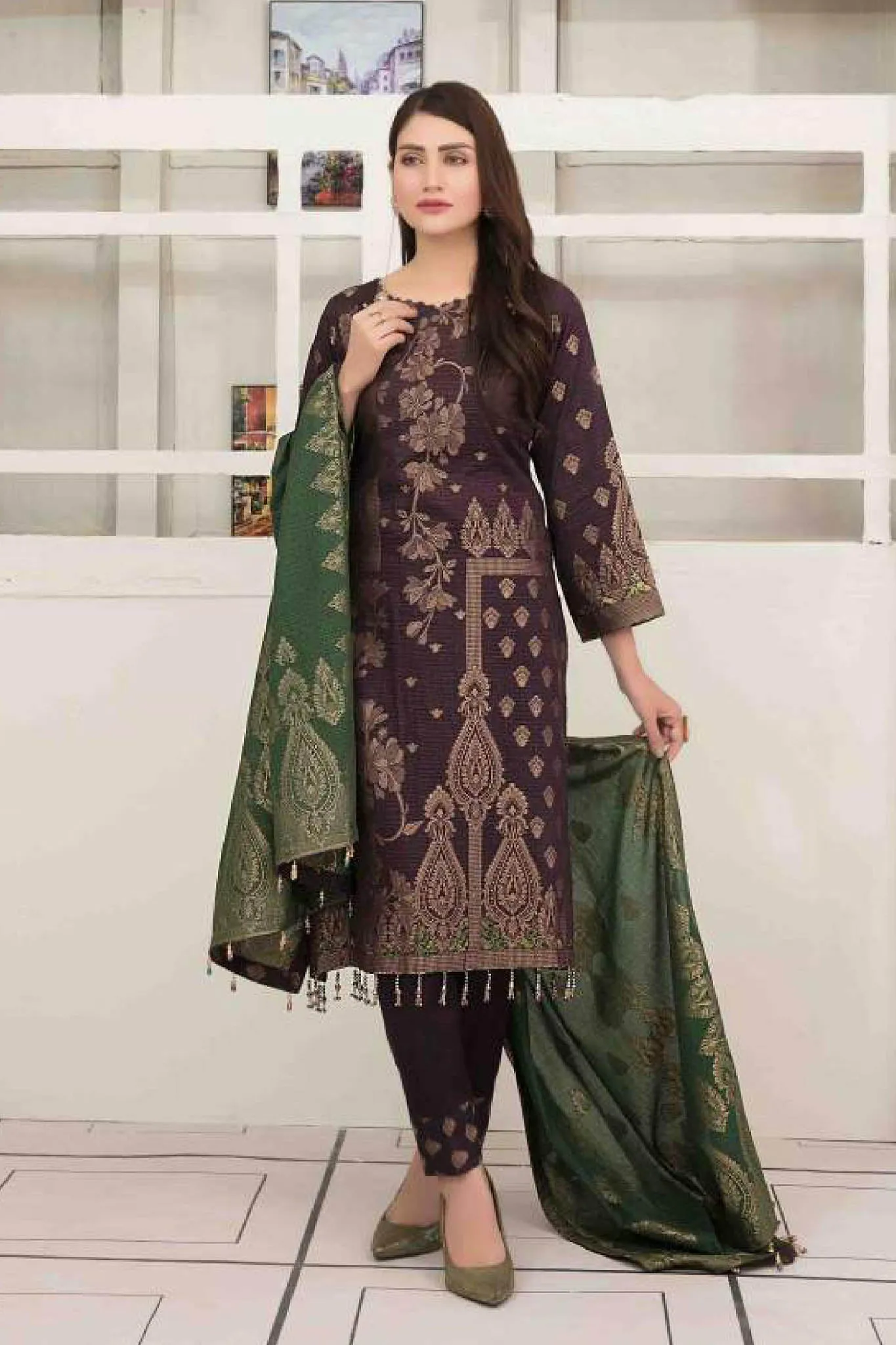 Ezlyn by Tawakkal Unstitched 3 Piece Broshia Lawn Collection'2022-EZ-2136