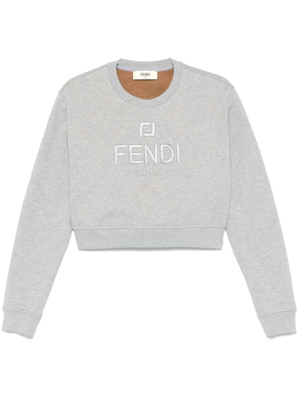 FENDI Cropped Logo Cotton Sweatshirt - Mini Fit