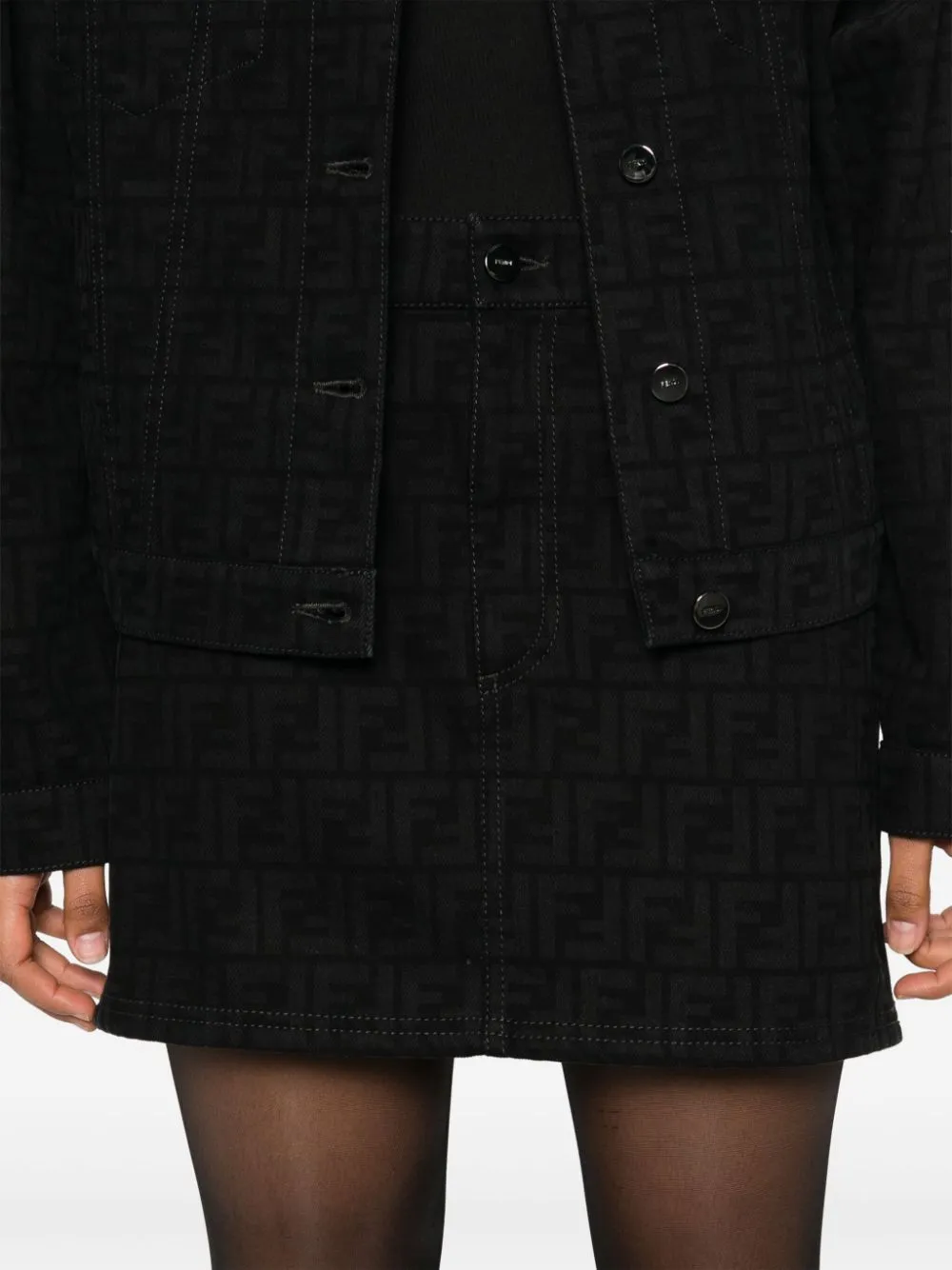FENDI Thigh-Length All-Over Print Mini Skirt