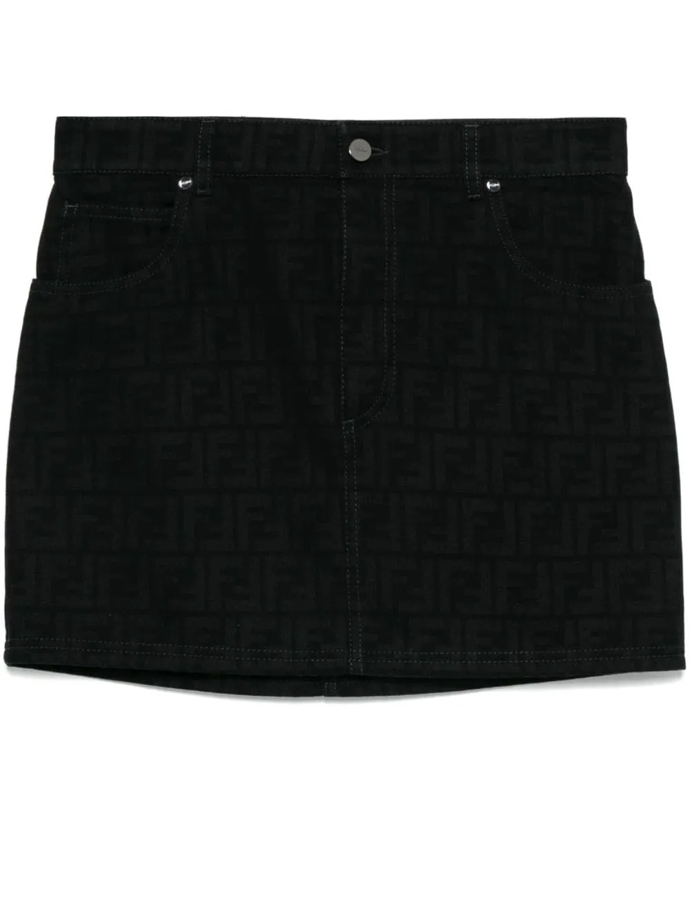 FENDI Thigh-Length All-Over Print Mini Skirt