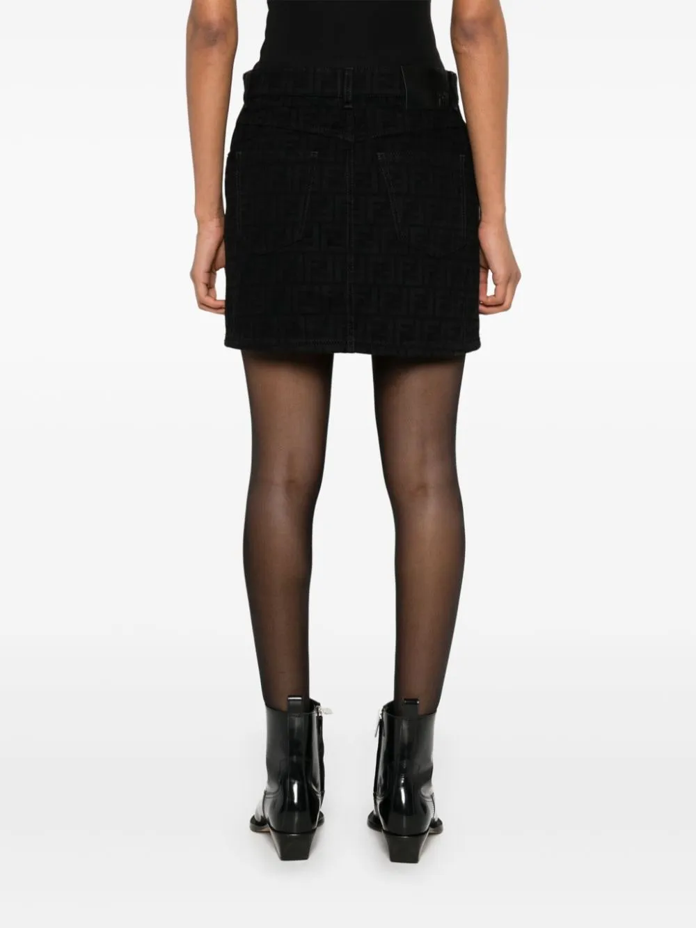 FENDI Thigh-Length All-Over Print Mini Skirt