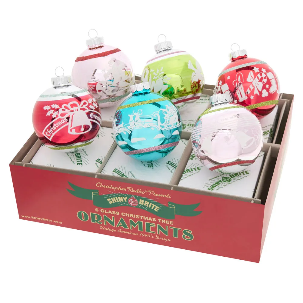 Festive Fete 6 Count 3.25" Signature Flocked Rounds