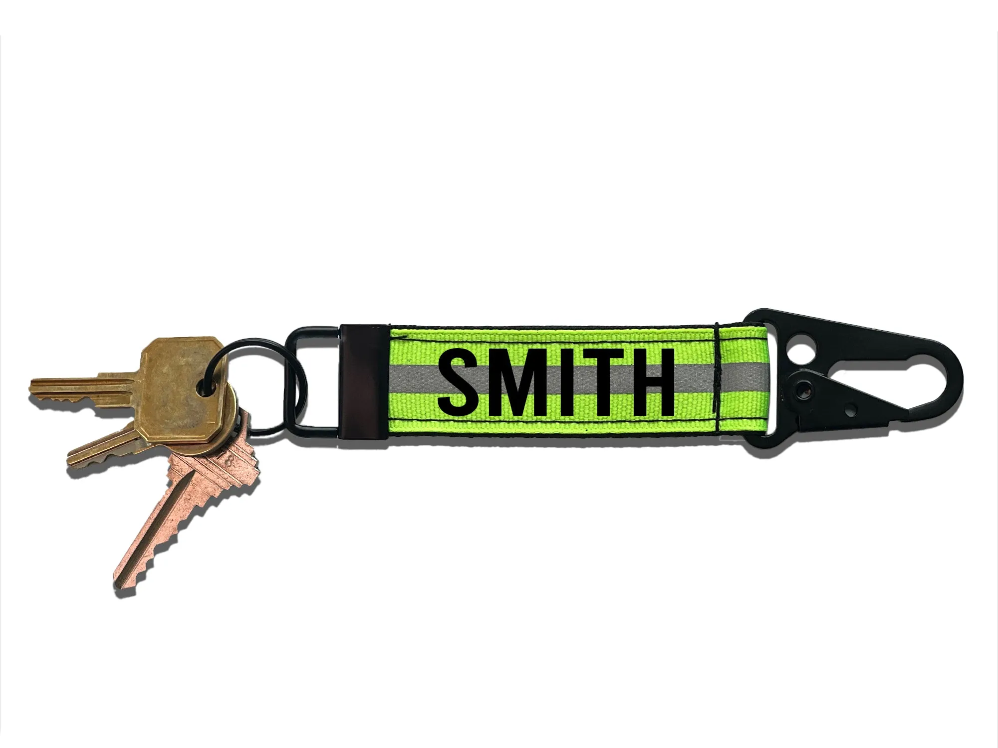 Firefighter Reflective Snap Hook Keychain or Wristlet - Personalized with Your Name