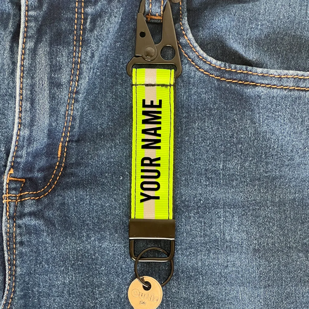 Firefighter Reflective Snap Hook Keychain or Wristlet - Personalized with Your Name