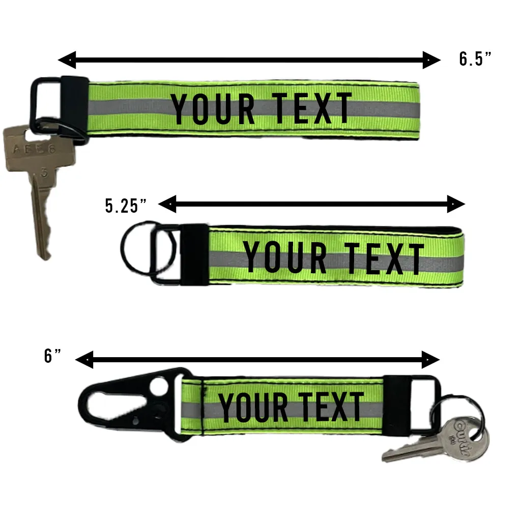 Firefighter Reflective Snap Hook Keychain or Wristlet - Personalized with Your Name