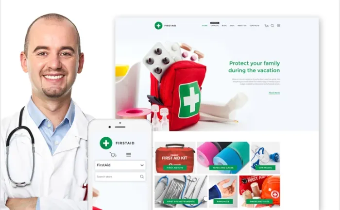 FirstAid - Medical & Healthcare - Shopify Theme & Photoshop Design