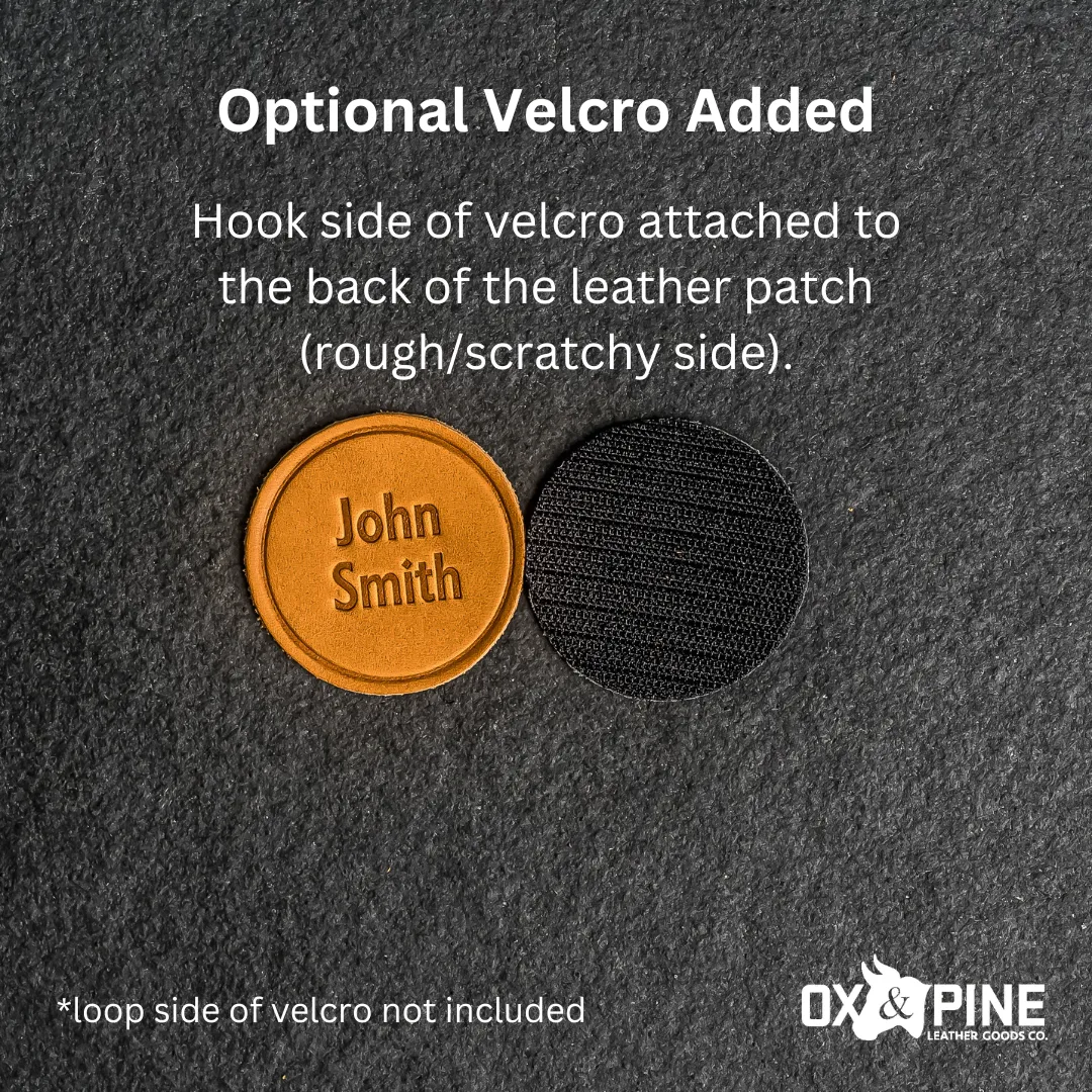 Floral Leather Patches with optional Velcro added - Circle