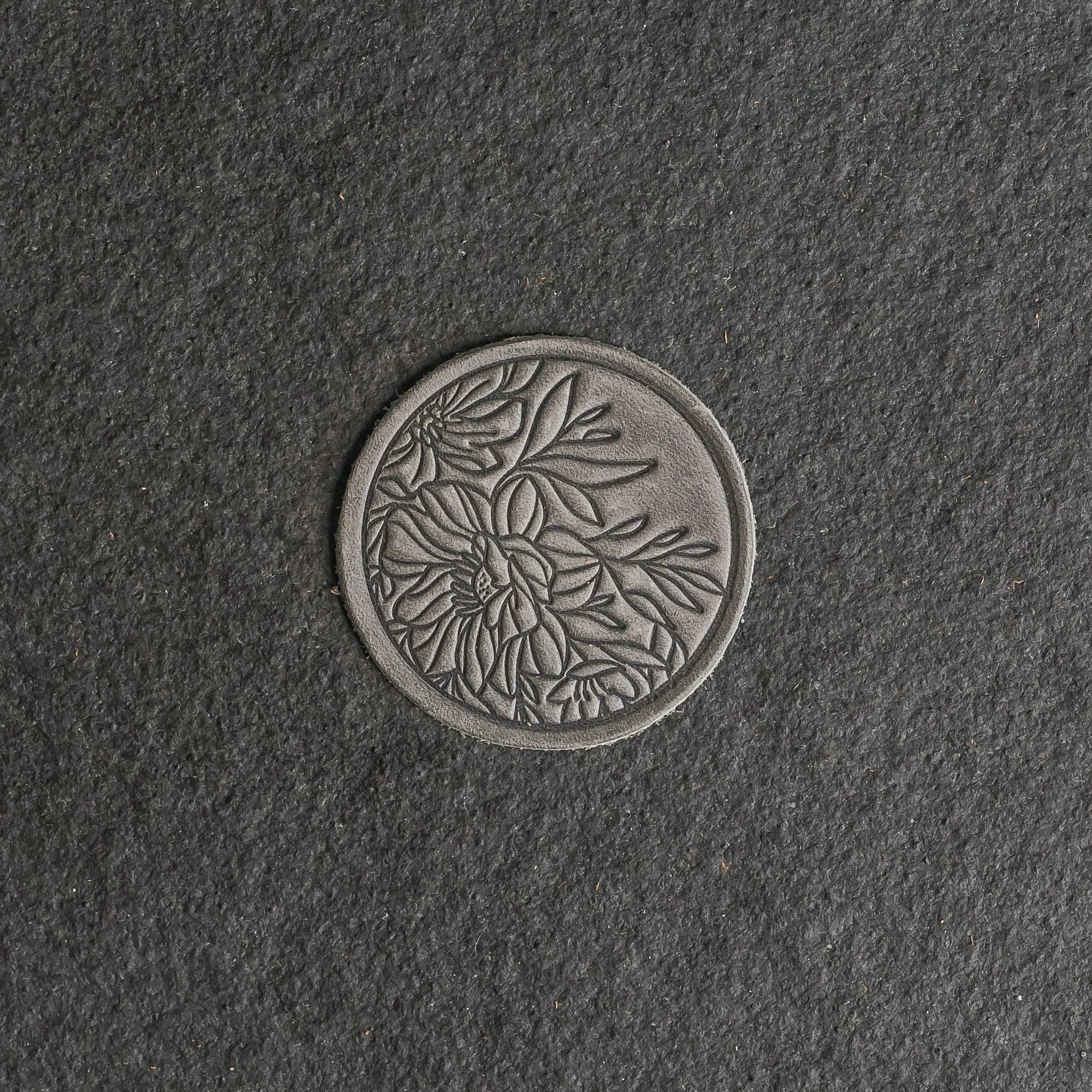Floral Leather Patches with optional Velcro added - Circle
