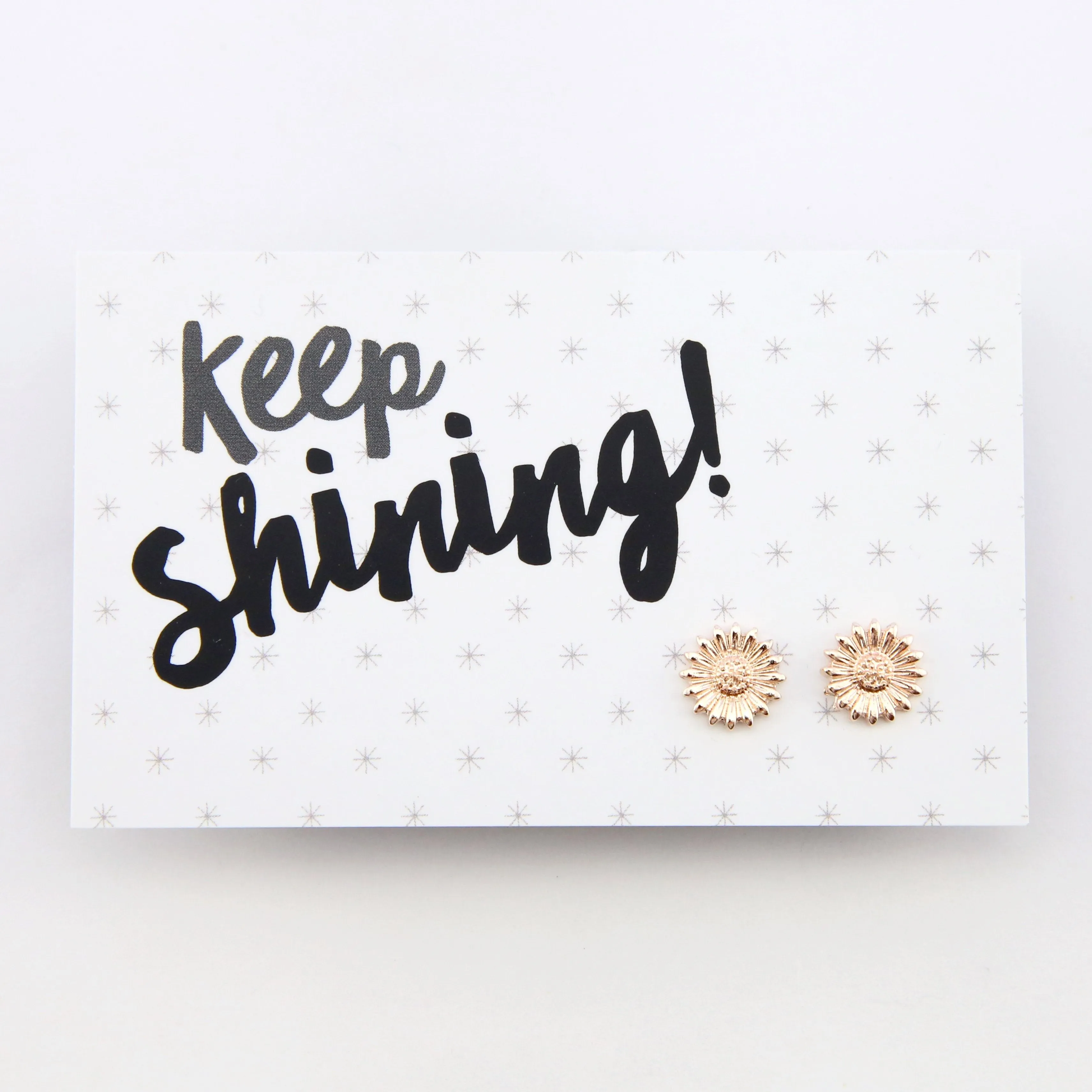 Forever Spring - Keep Shining - Sunflower Earring Studs - Rose Gold (9701)
