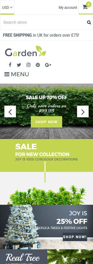 Garden Products Website - Shopify Themes