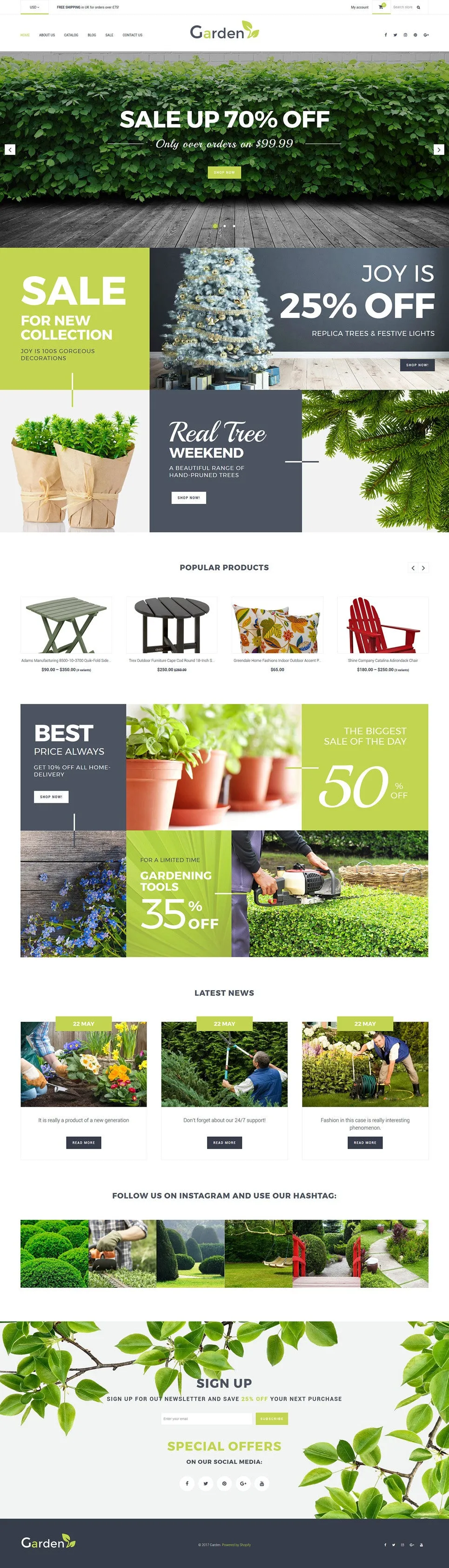 Garden Products Website - Shopify Themes