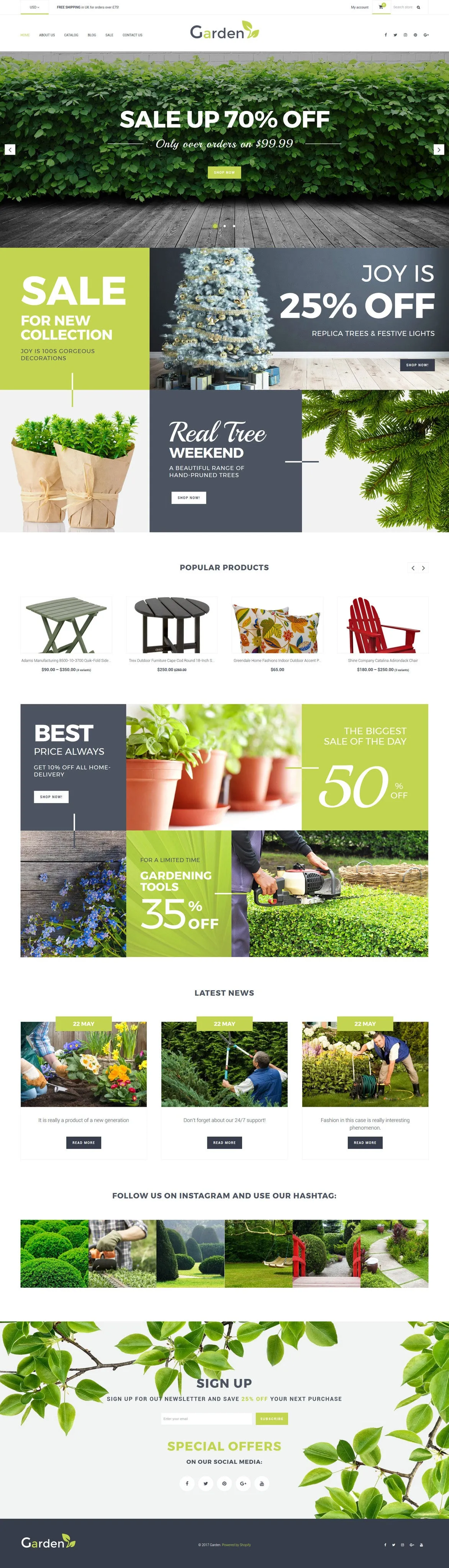 Garden Products Website - Shopify Themes