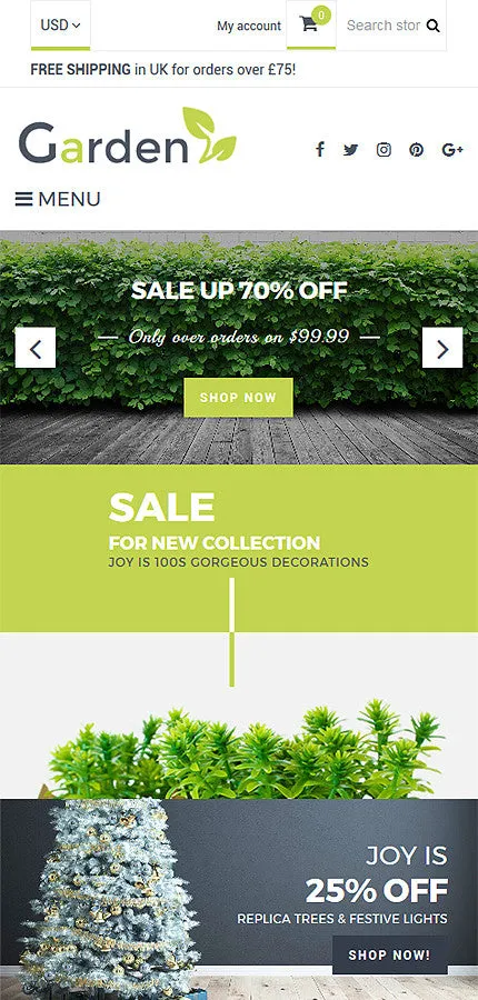 Garden Products Website - Shopify Themes