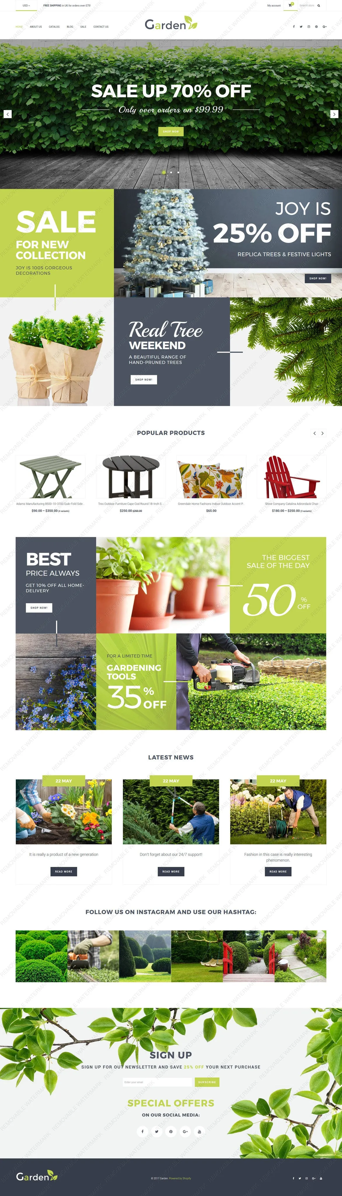 Garden Products Website - Shopify Themes
