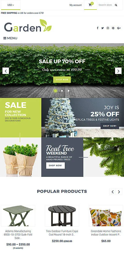 Garden Products Website - Shopify Themes