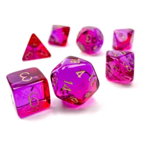 Gemini Polyhedral Translucent Red-Violet/gold 7-Die Set