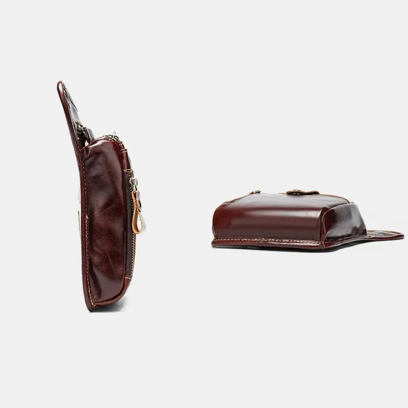 Genuine Leather Retro Waist Bag Thigh Bag with Leg Strap