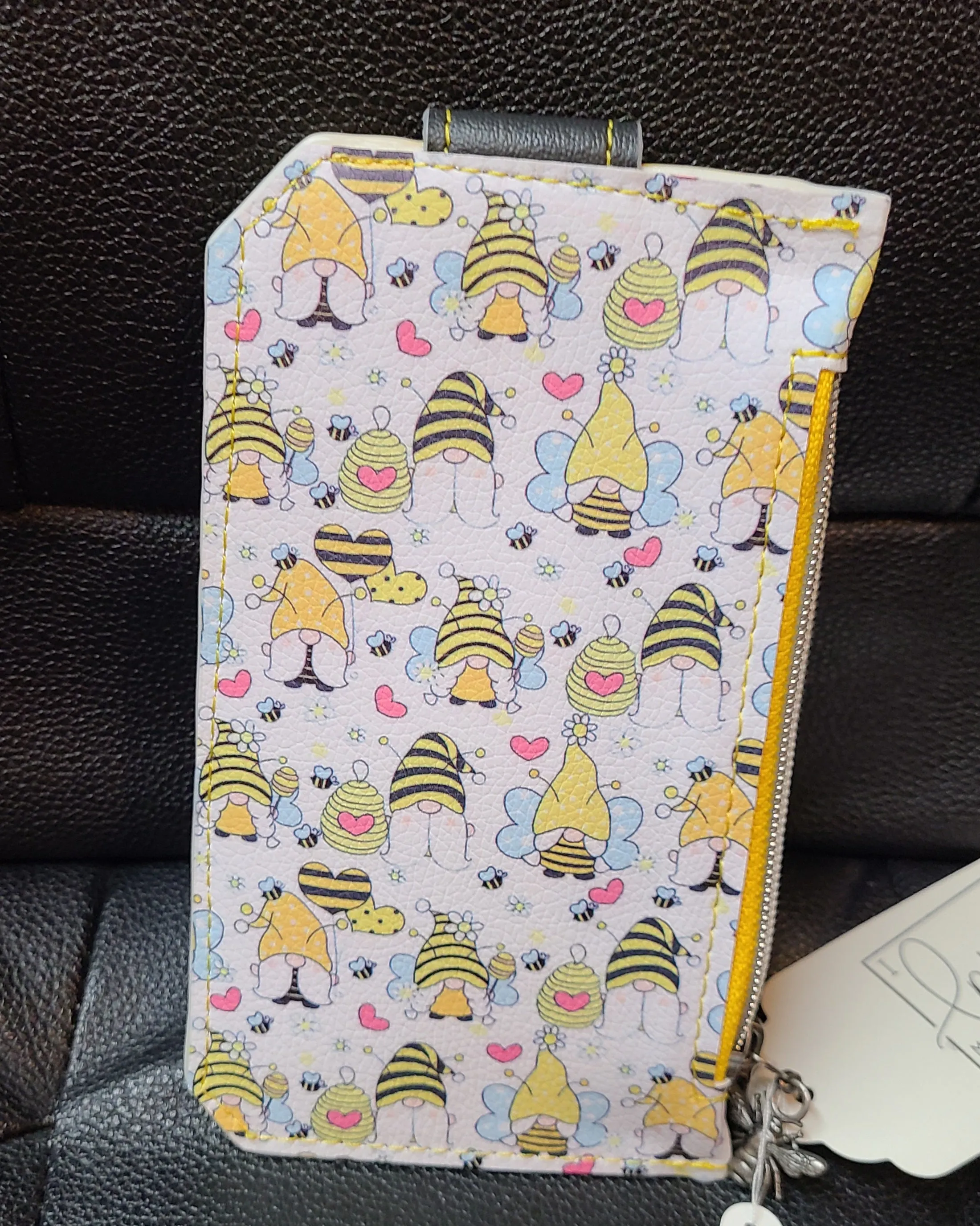 Gnomes, Yellow, and Black Vinyl Purse Pal Wallet