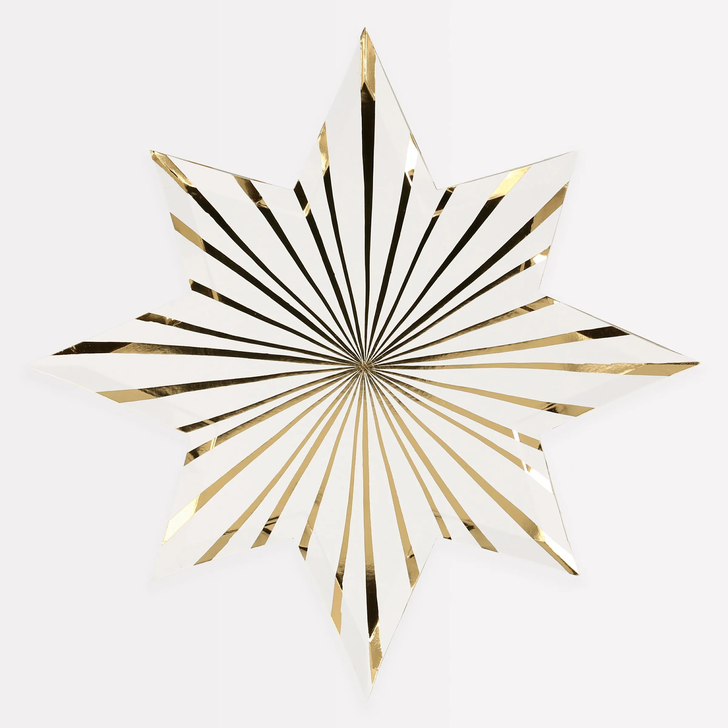 Gold Stripe Star Plates (x 8)