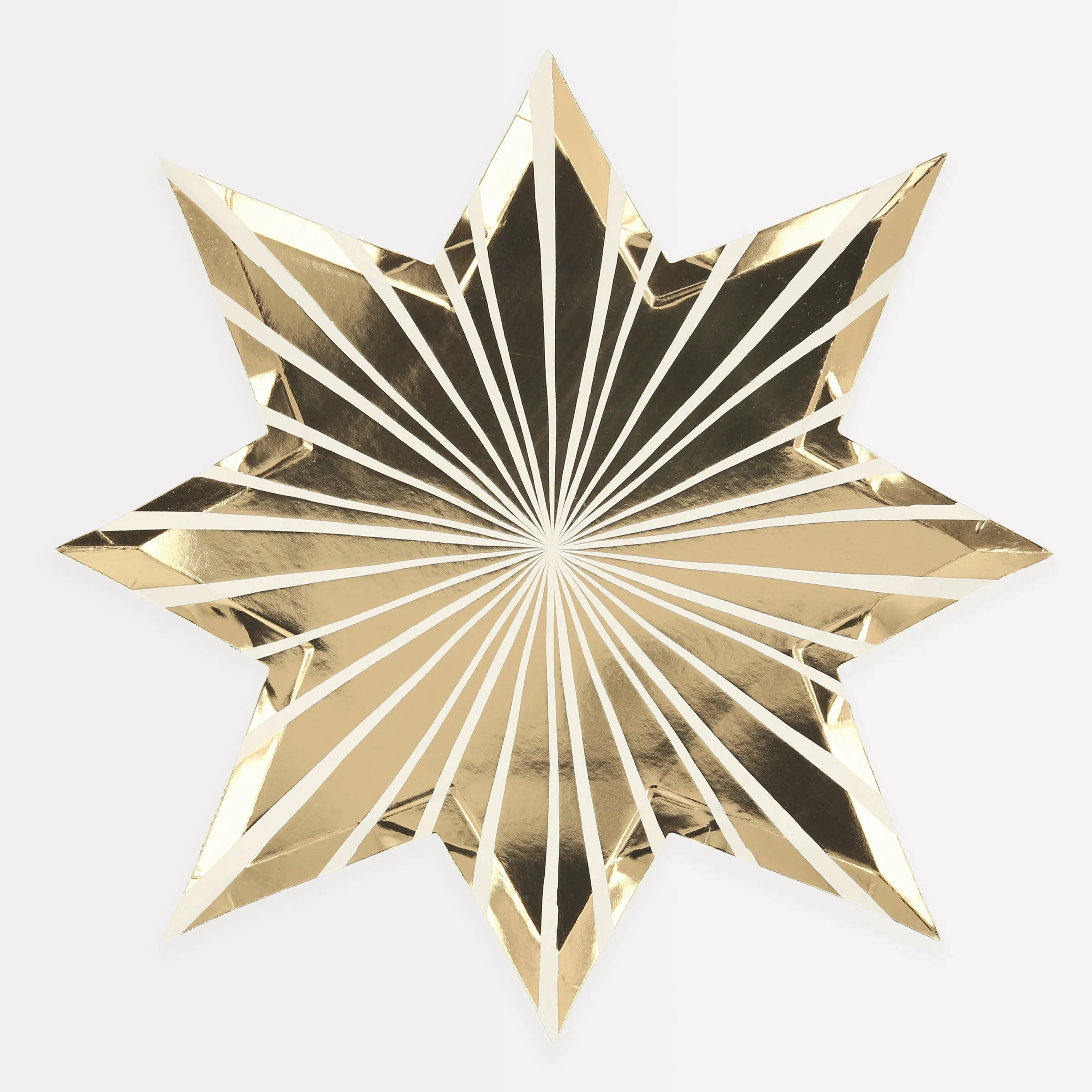Gold Stripe Star Plates (x 8)