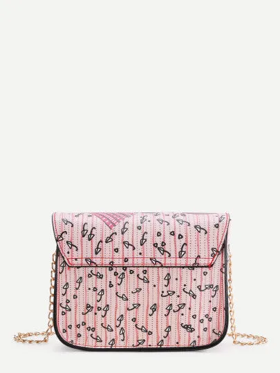 Graphic graffiti chain handbag