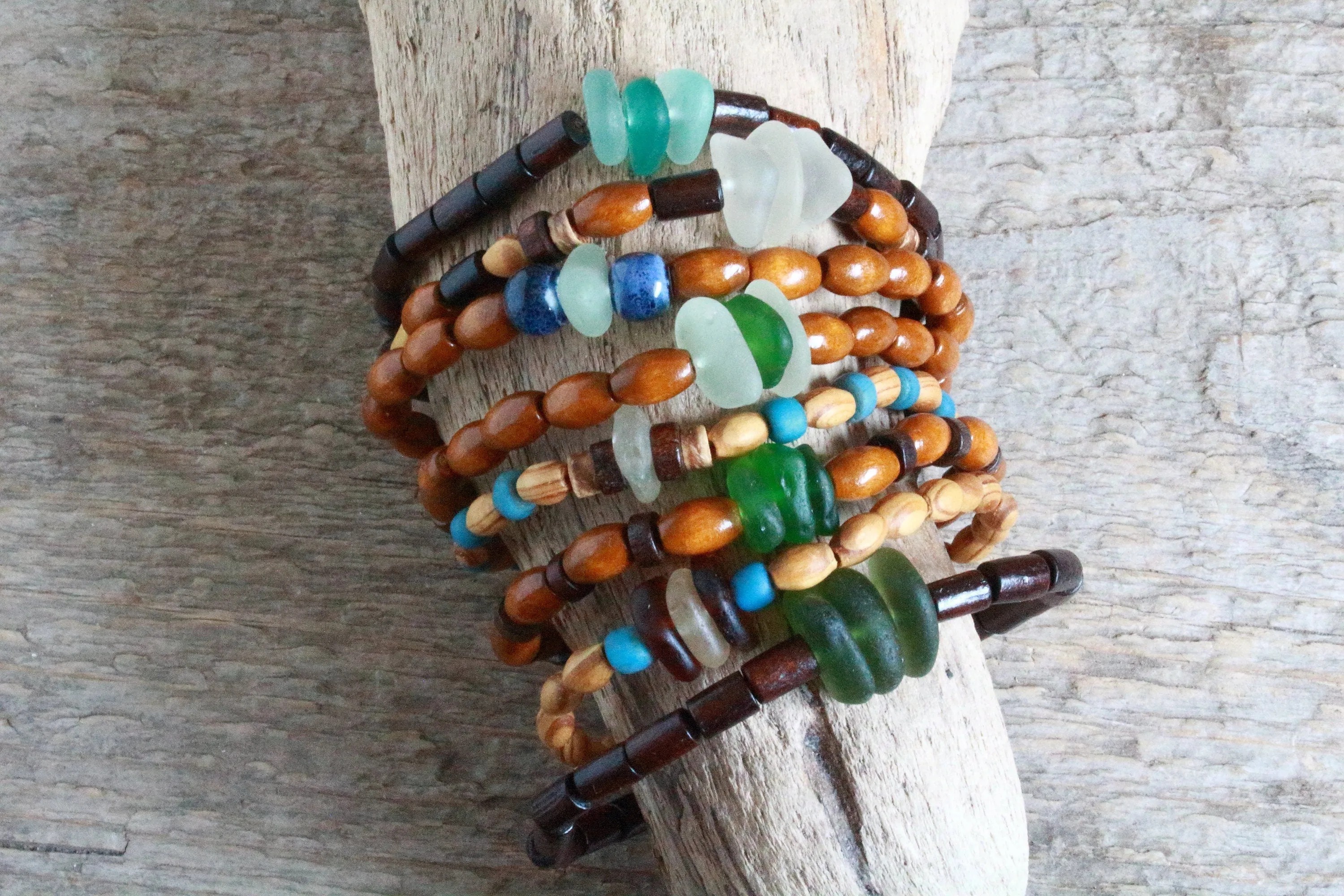 Green Unisex Beaded Surf Bracelet
