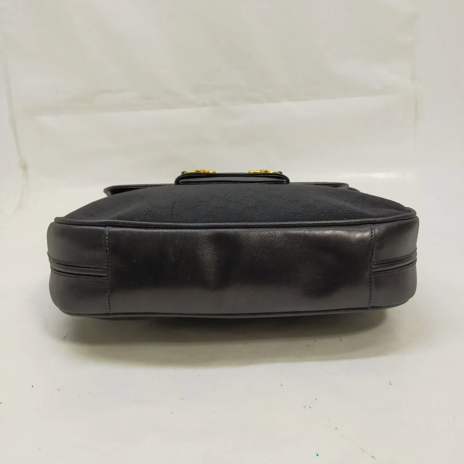 Gucci 1955 horse-bit black micro Guccissima leather shoulder bag/cross body