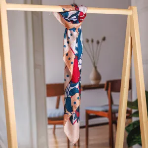 Hand-Woven 100% Silk Scarf with Pomegranate & Floral Motifs - Pomegranate Magic | NOVICA