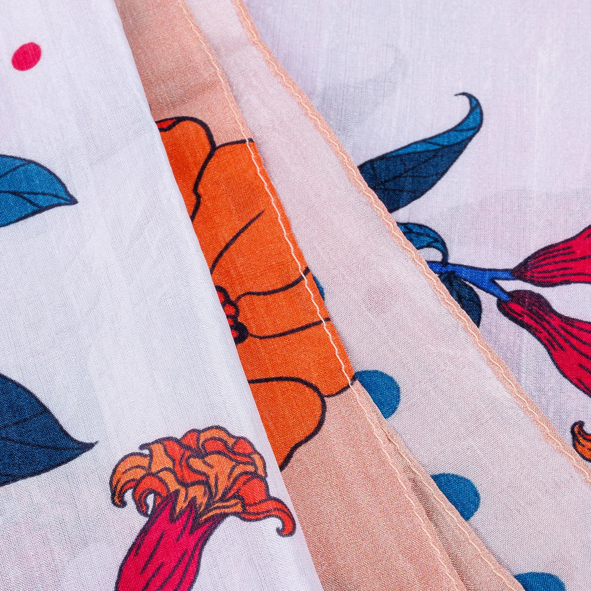 Hand-Woven 100% Silk Scarf with Pomegranate & Floral Motifs - Pomegranate Magic | NOVICA