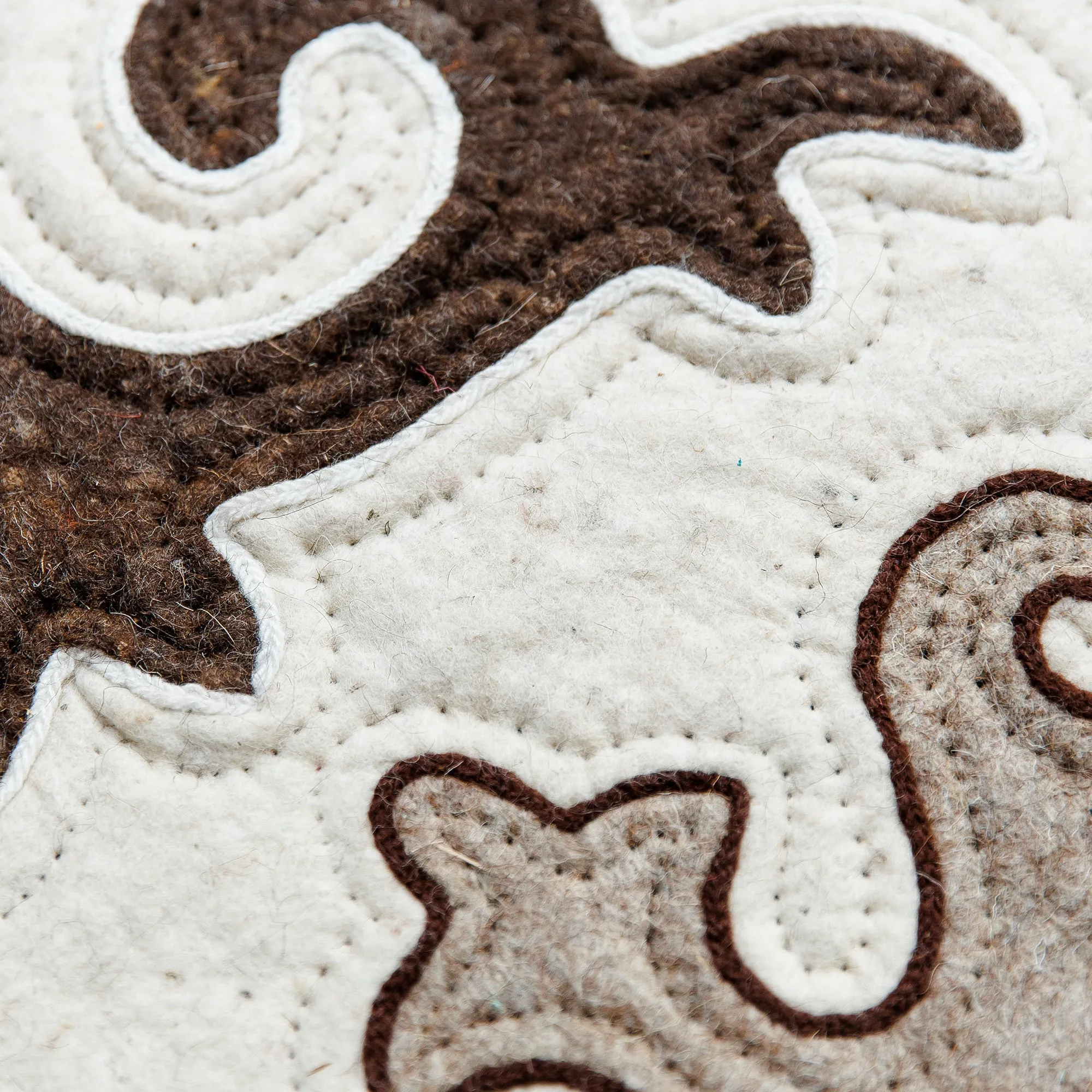 Handmade Shyrdak Wool Area Rug in Brown Hues (2x3.5) - Sylvan Majesty | NOVICA