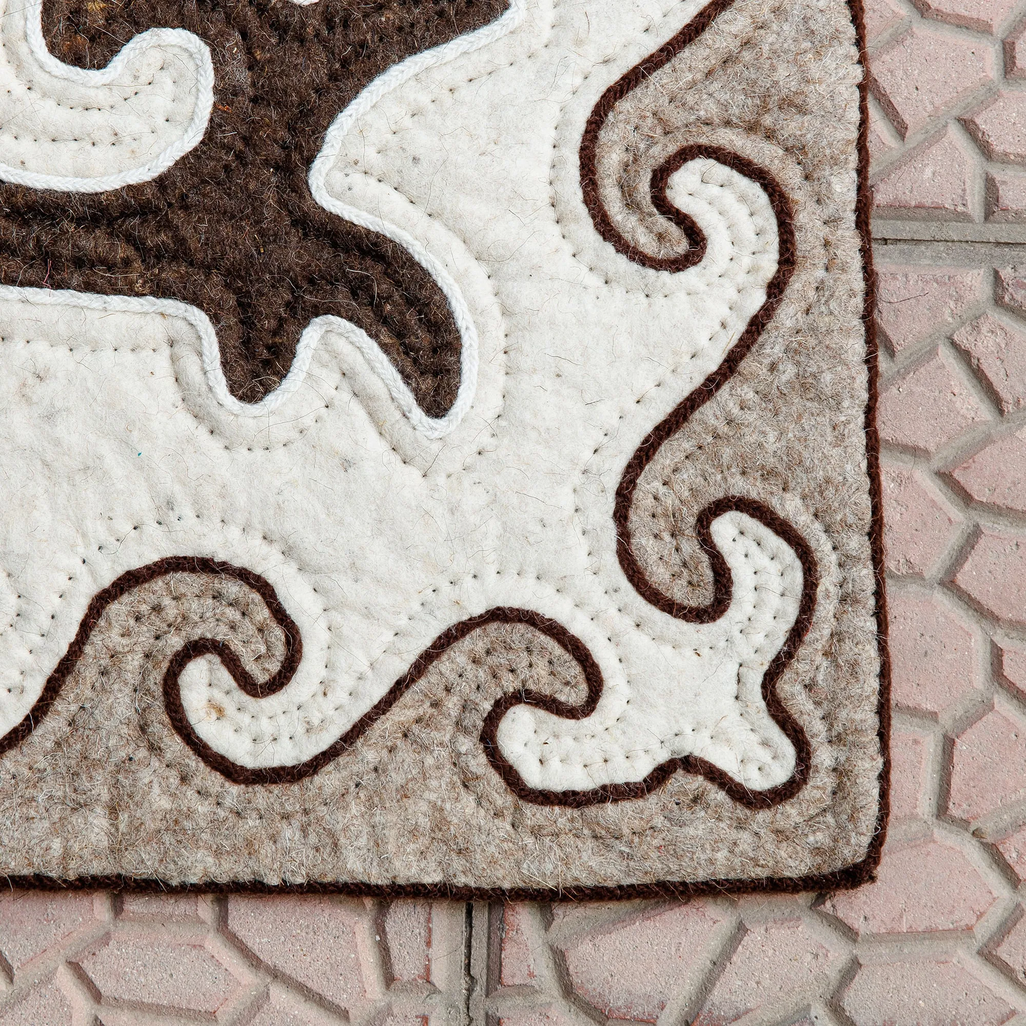 Handmade Shyrdak Wool Area Rug in Brown Hues (2x3.5) - Sylvan Majesty | NOVICA