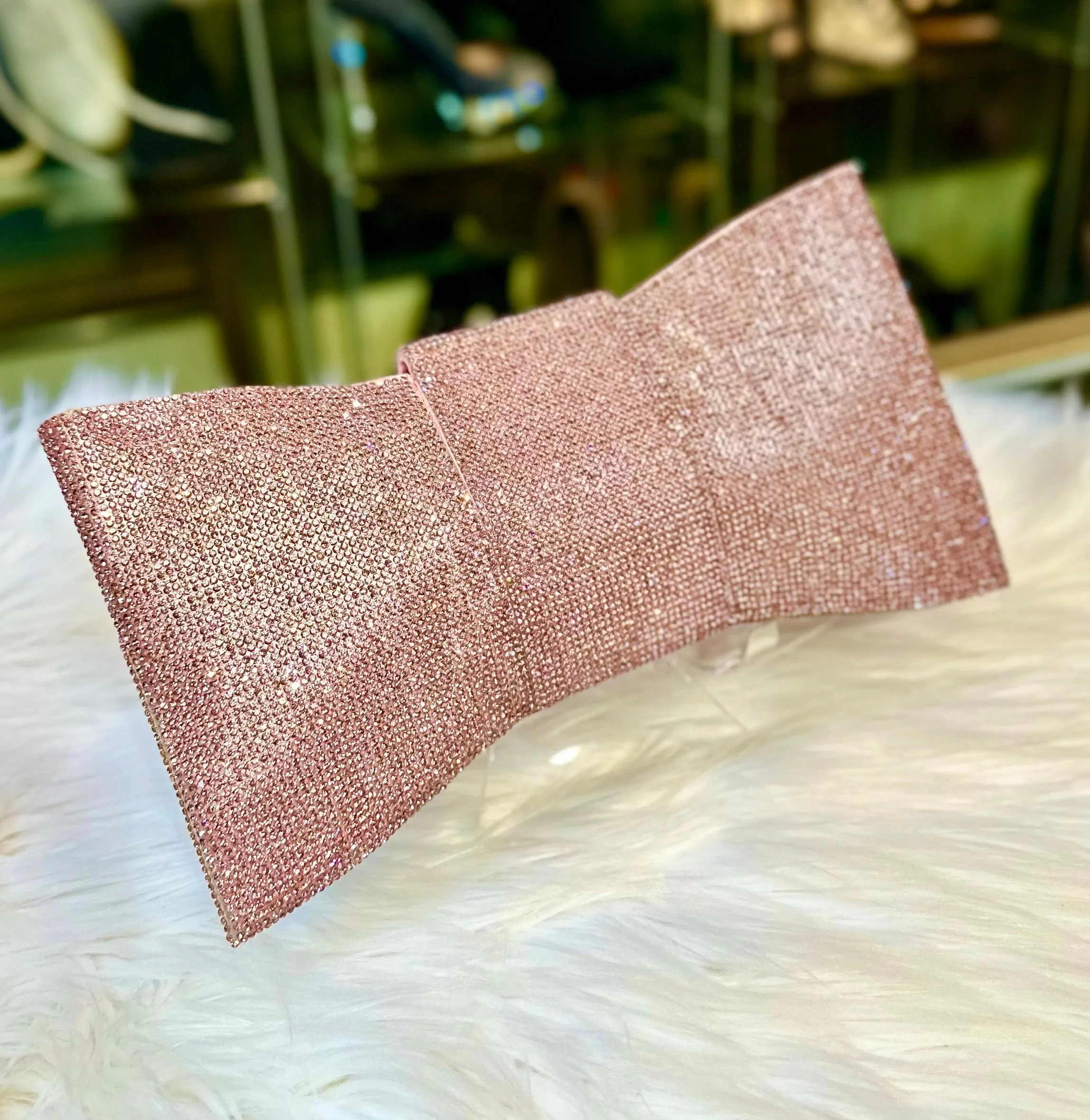 INK Pink Rhinestone Clutch (PREOWNED)