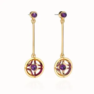 Jalan Besar Drop Earrings - Gold Vermeil - Amethyst