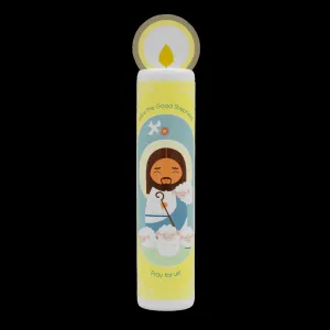 Jesus Christ, The Good Shepherd (The Our Father) Wooden Prayer Candle